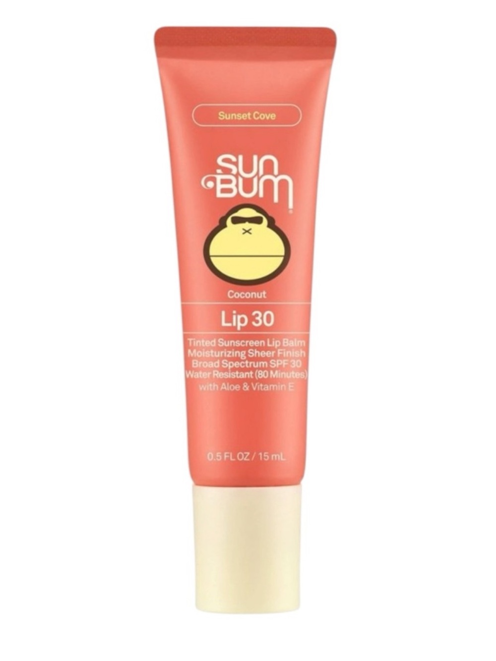 Sun Bum SPF 30 Tinted Lip Balm Sunset Cove Coconut NWT Vegan Coral